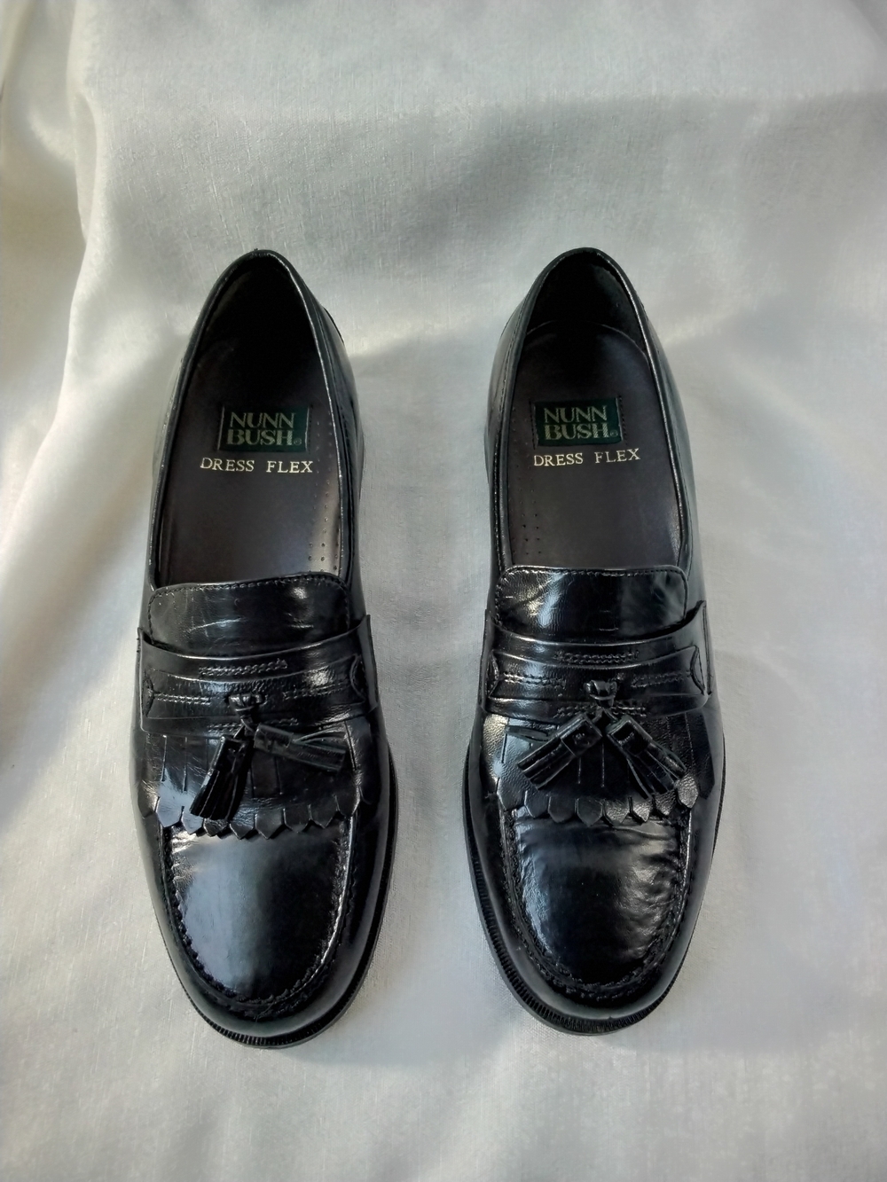 Nunn Bush Black Leather Tassel Penny Loafers